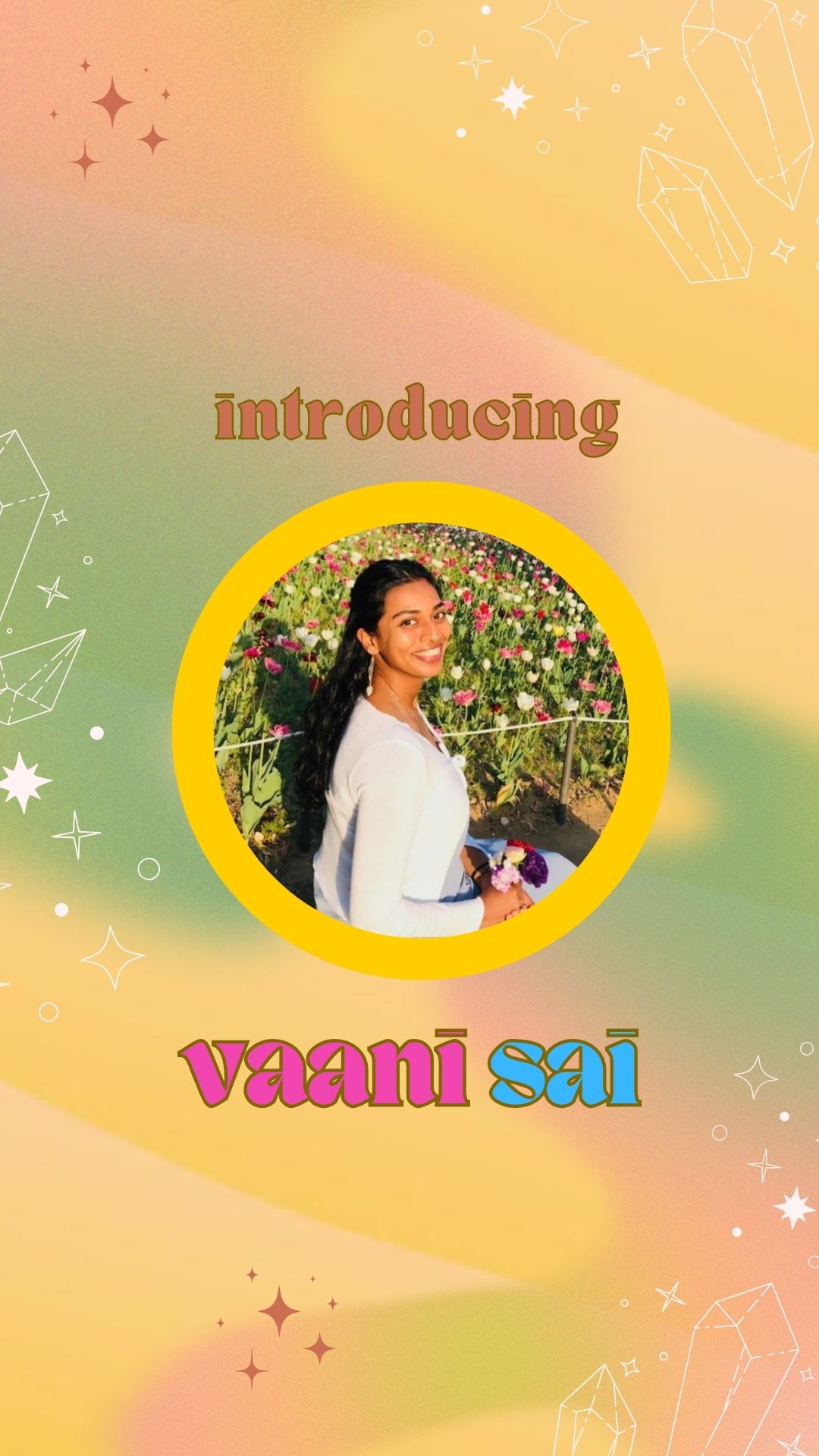 picture of vaani sai with text reading "introducing vaani sai"